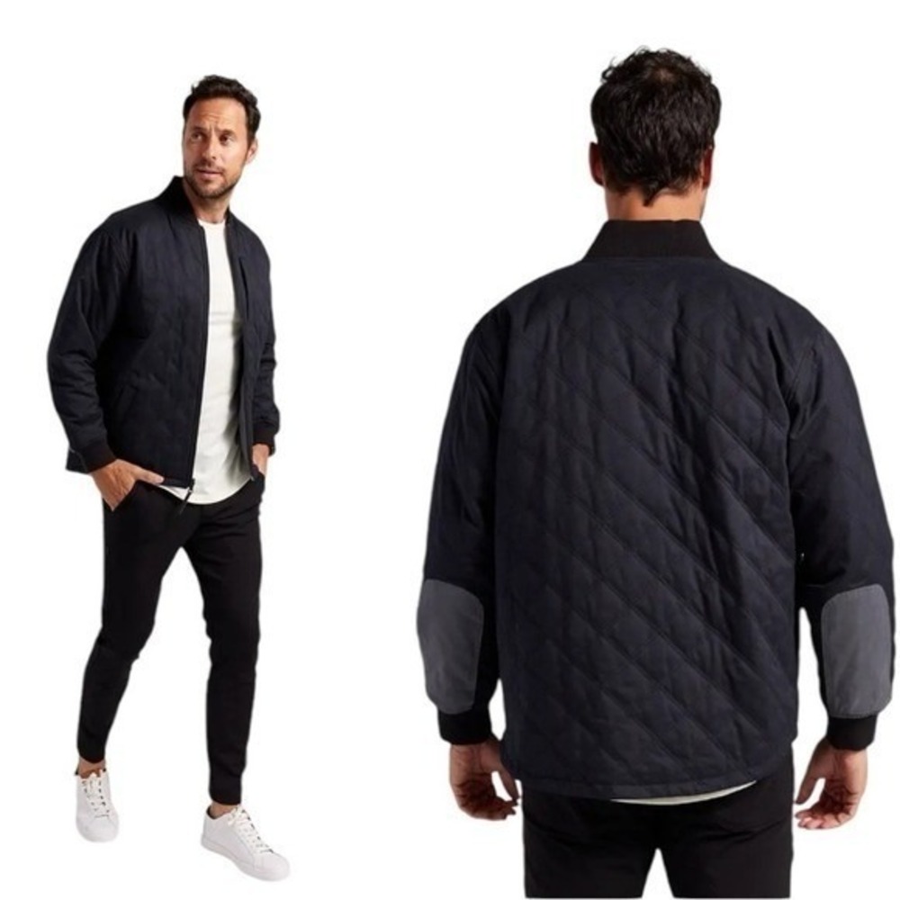 BYLT Mens Bomber Jacket Reversible Dark Gray Black Casual Outerwear‎ Size L